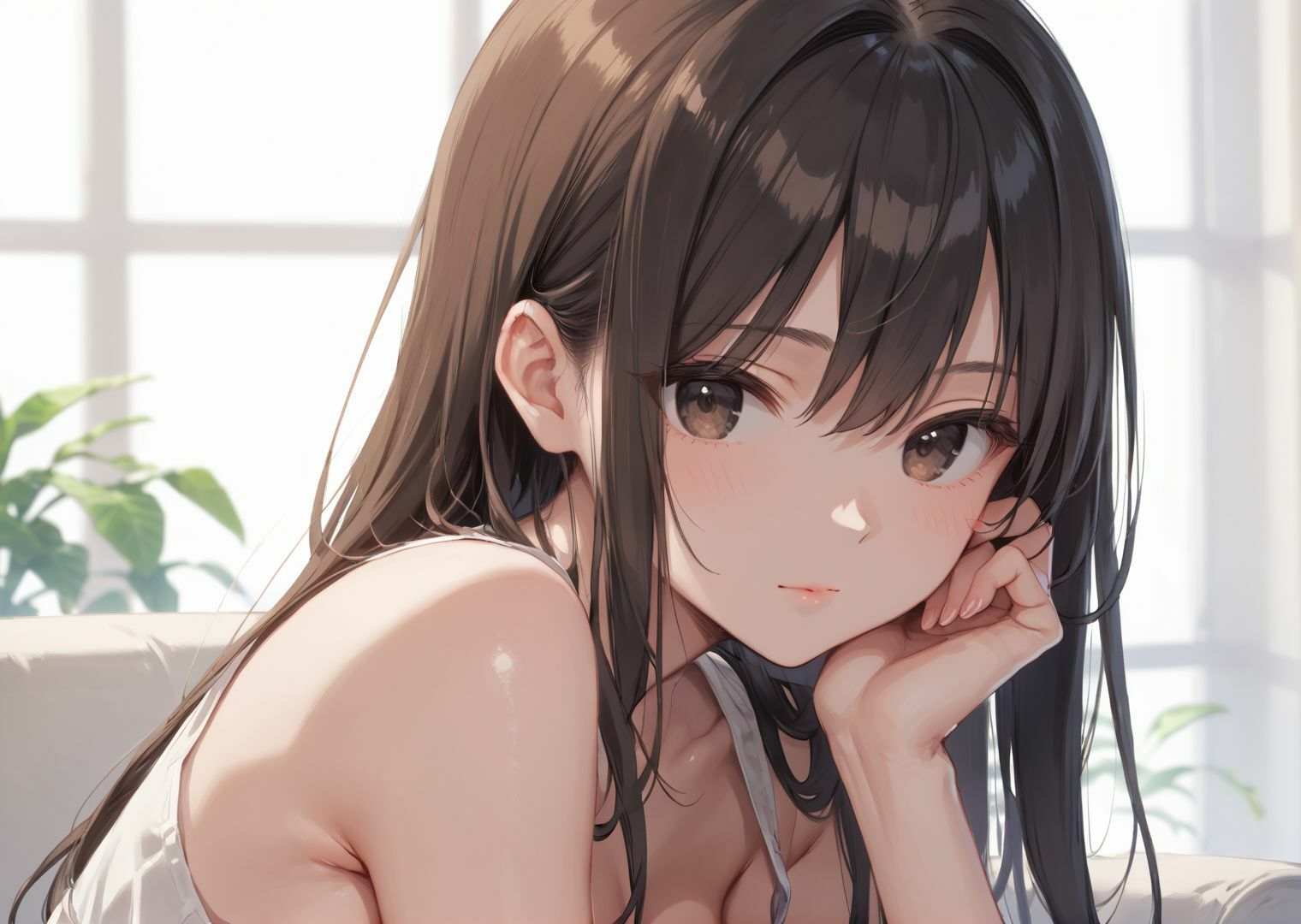 無防備な透けパンで僕を誘惑する、隙だらけな隣の人妻さん - サンプル画像 1