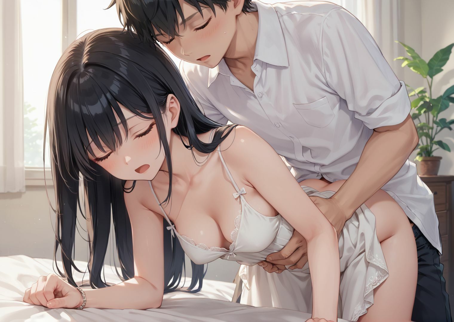 無防備な透けパンで僕を誘惑する、隙だらけな隣の人妻さん - サンプル画像 4