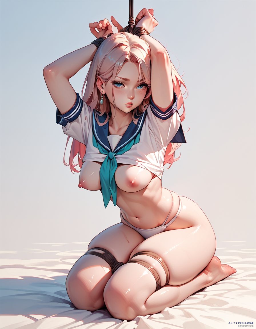 女子校生緊縛イラスト集2 - サンプル画像 1