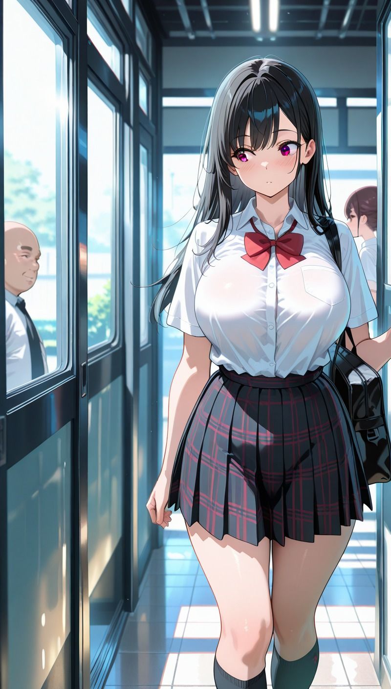 民泊でおじと3P爆乳合宿 - サンプル画像 1