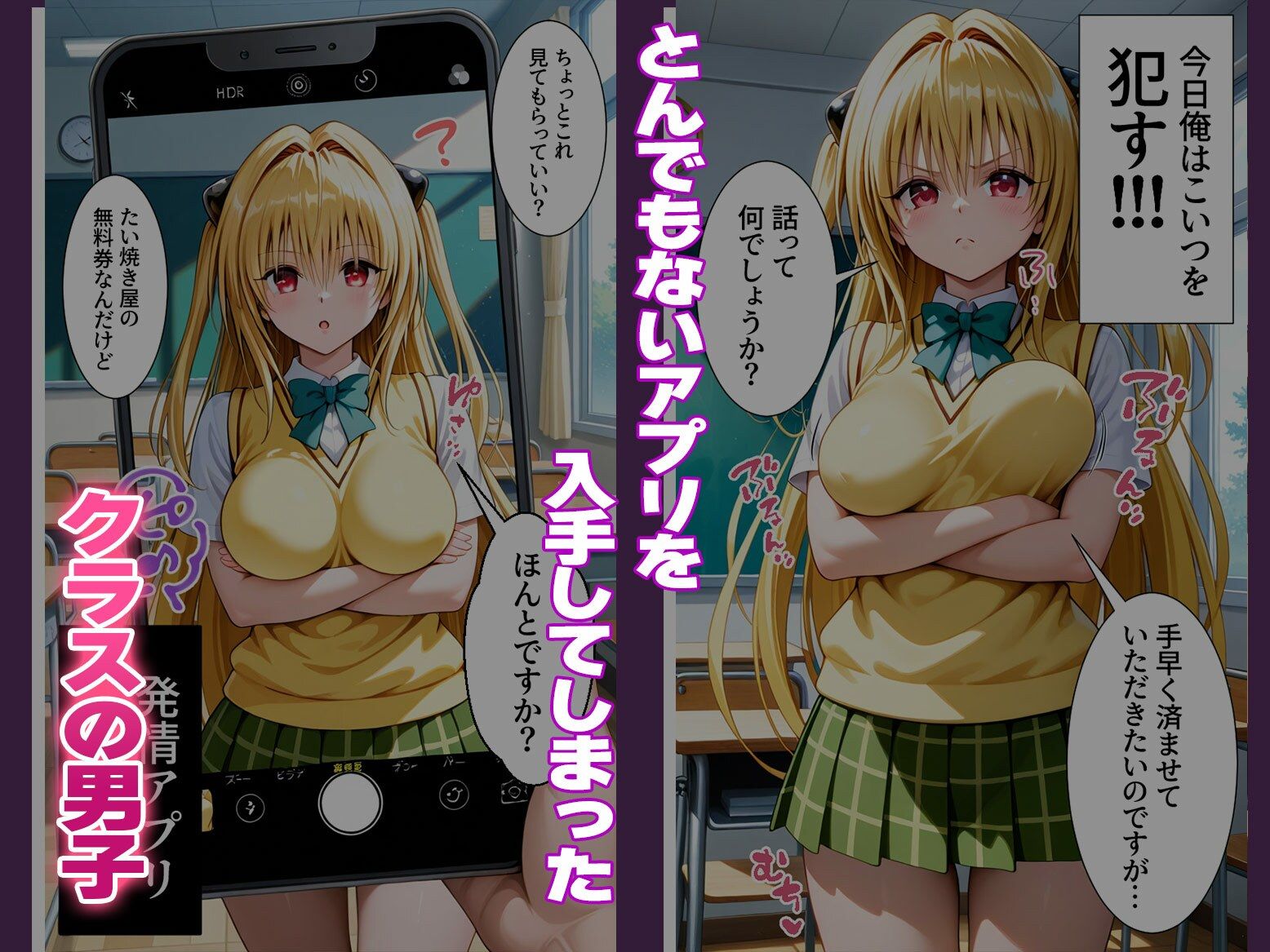 〜チートすぎる発情アプリ〜効果絶大絶頂教室 金色の〇ミ編 Vol.2 - サンプル画像 1