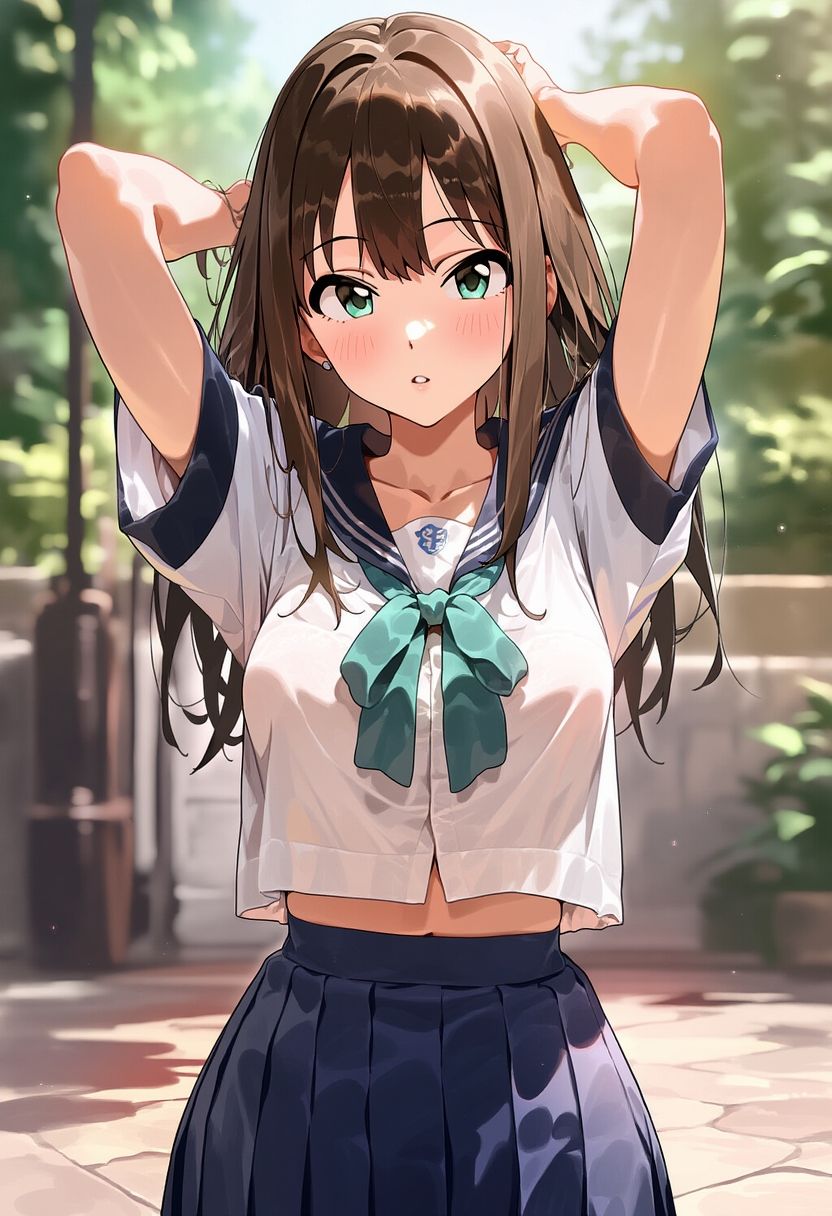 大きなおしりが魅力のアイドル!渋〇凛ちゃんのお風呂でお着がえ!(291枚) - サンプル画像 1