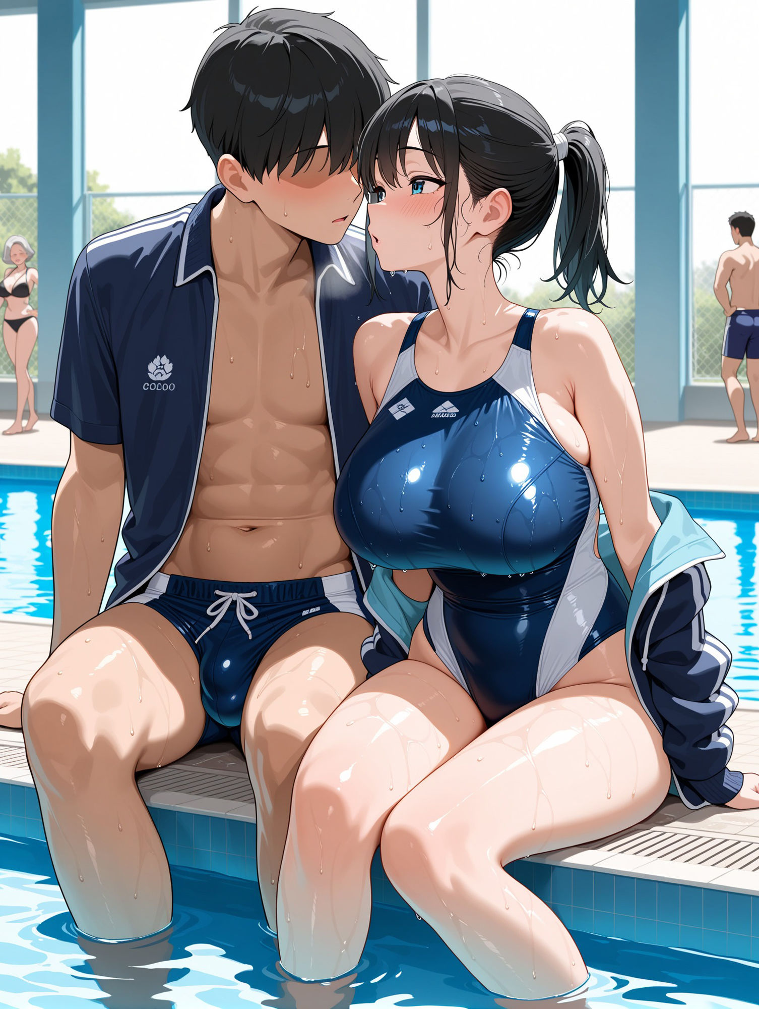 毎日性指導されてます〜爆乳スク水、絶頂に支配されて〜 - サンプル画像 2