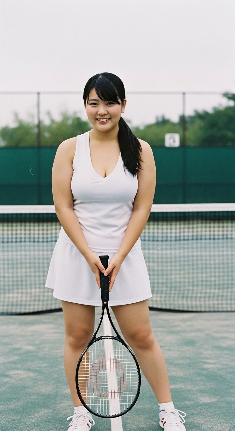 テニスウエアの爆乳アイドル - サンプル画像 1