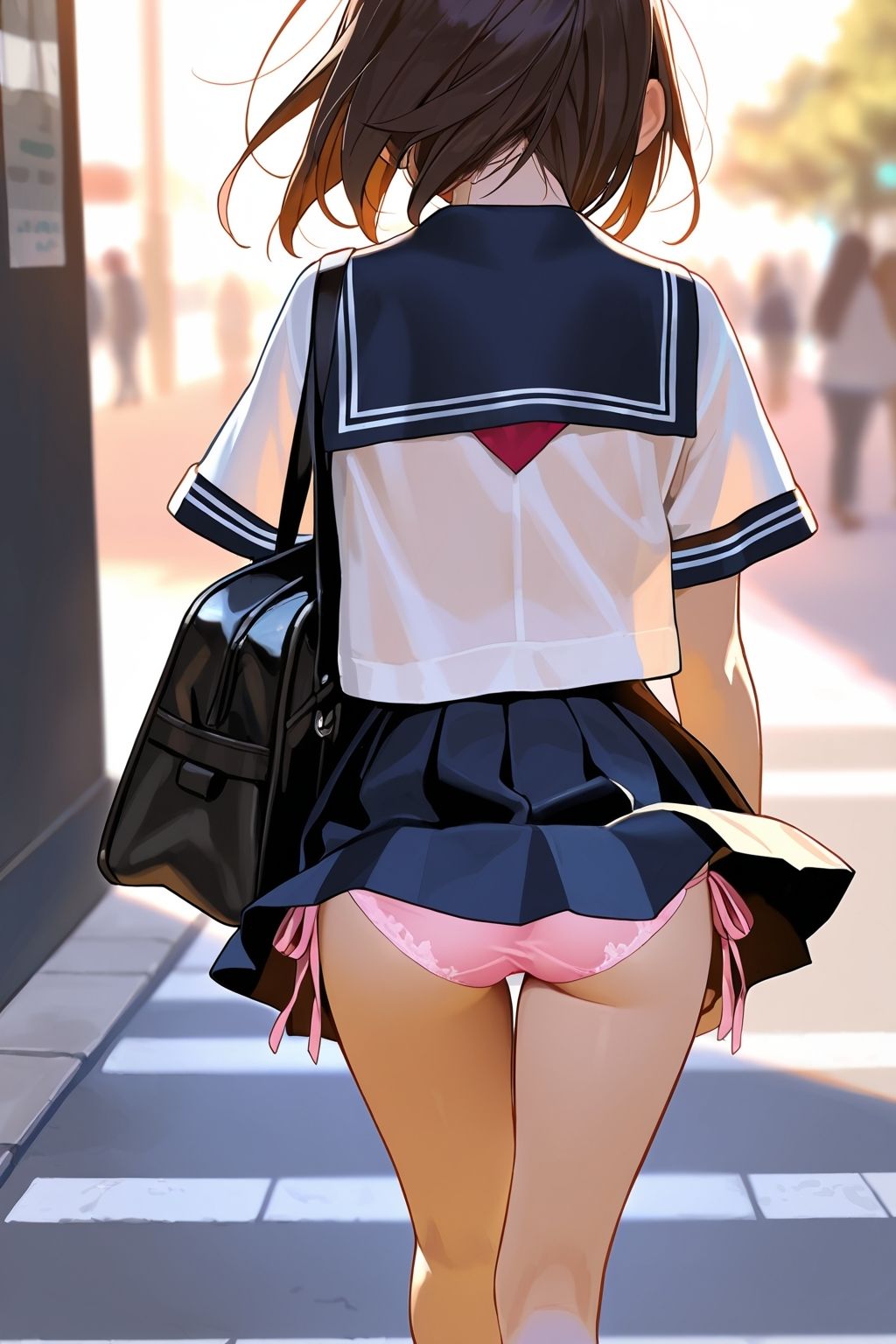【ラッキーパンチラ】パンツが見えていることに気づいていない女の子たち - サンプル画像 4