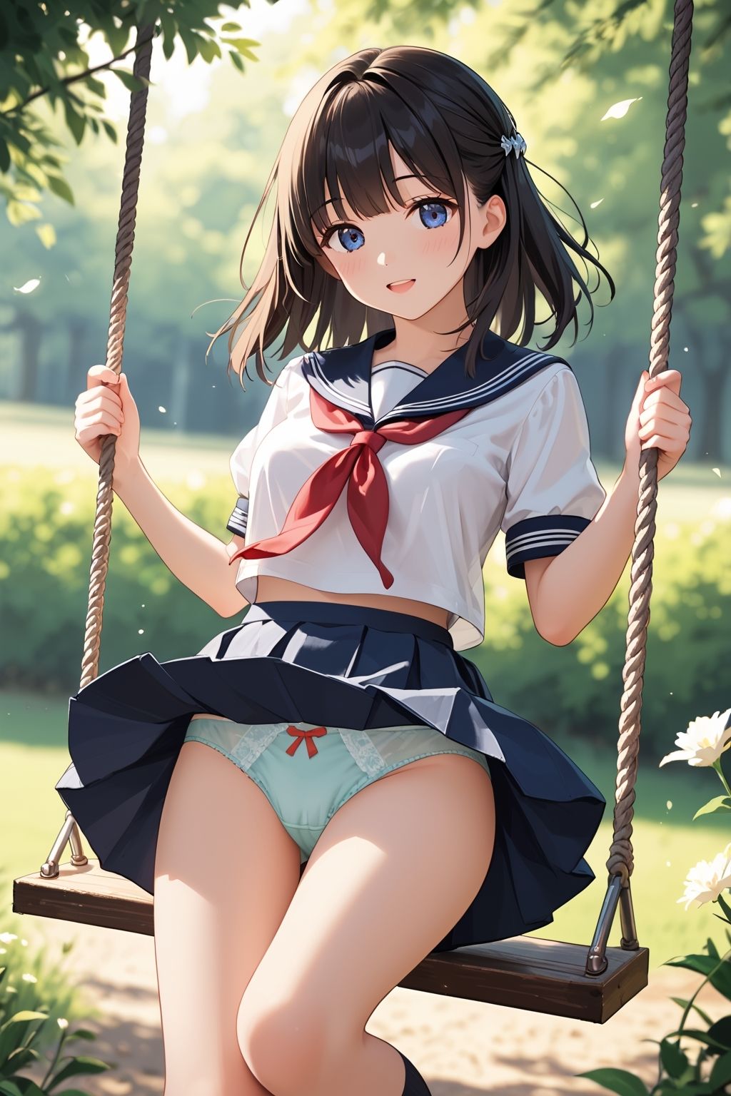 【ラッキーパンチラ】パンツが見えていることに気づいていない女の子たち - サンプル画像 5