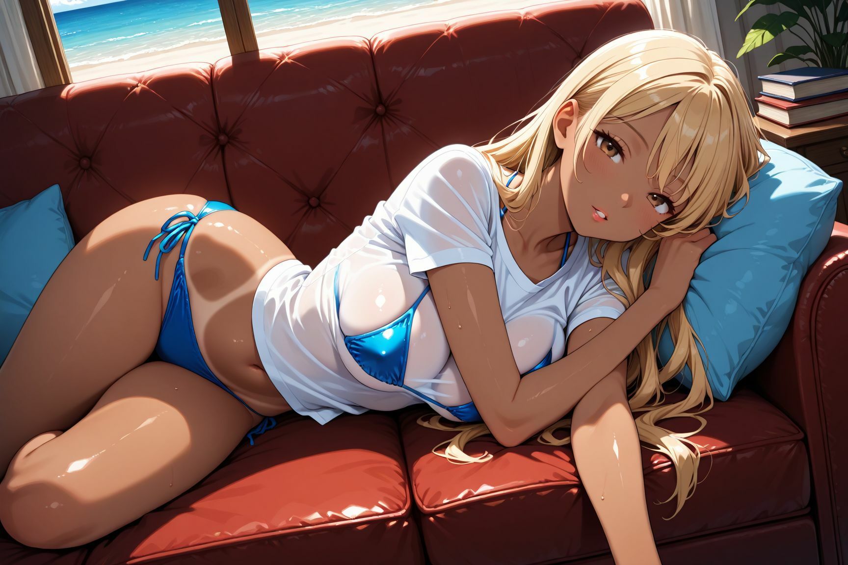 海でナンパしたお姉さんギャルを玩具でハメる - サンプル画像 2