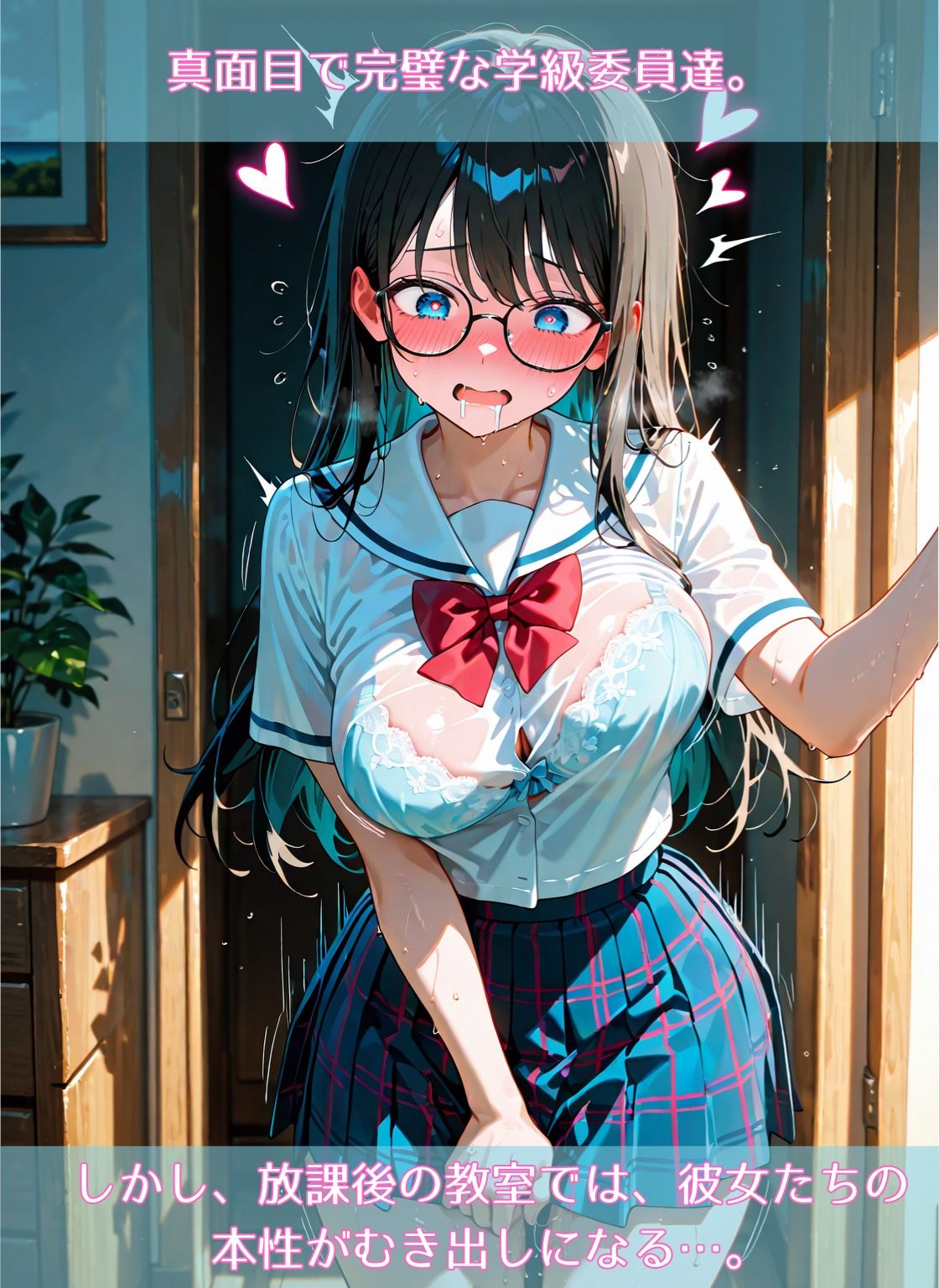 学級委員達との濃厚SEX〜真面目女子が乱れる、濃厚SEX実習〜 - サンプル画像 1