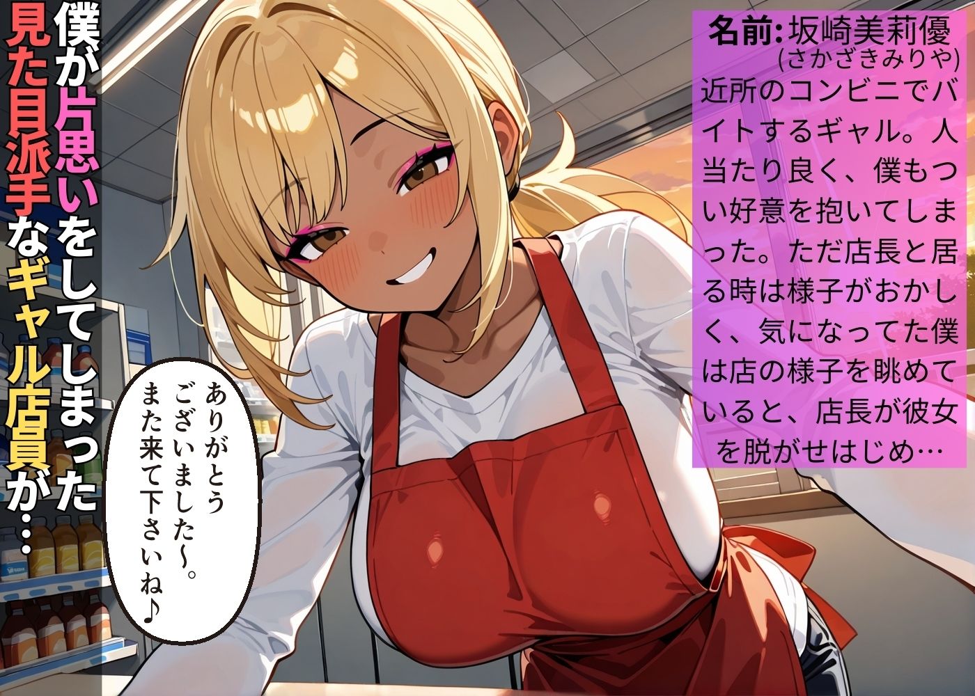 近所のコンビニで好きなギャル店員が店長の性処理ペットだった話【褐色】【女子校生】【種付けプレス】【セリフ入り有】【CG500枚】 - サンプル画像 1