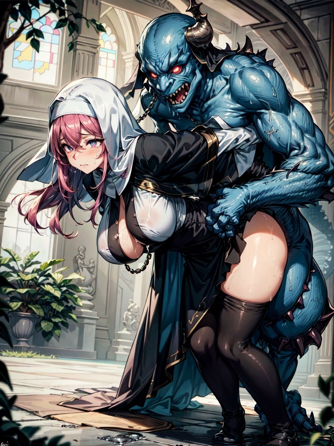 魔族の依代となった神父に犯●れた純潔の修道女 - サンプル画像 5
