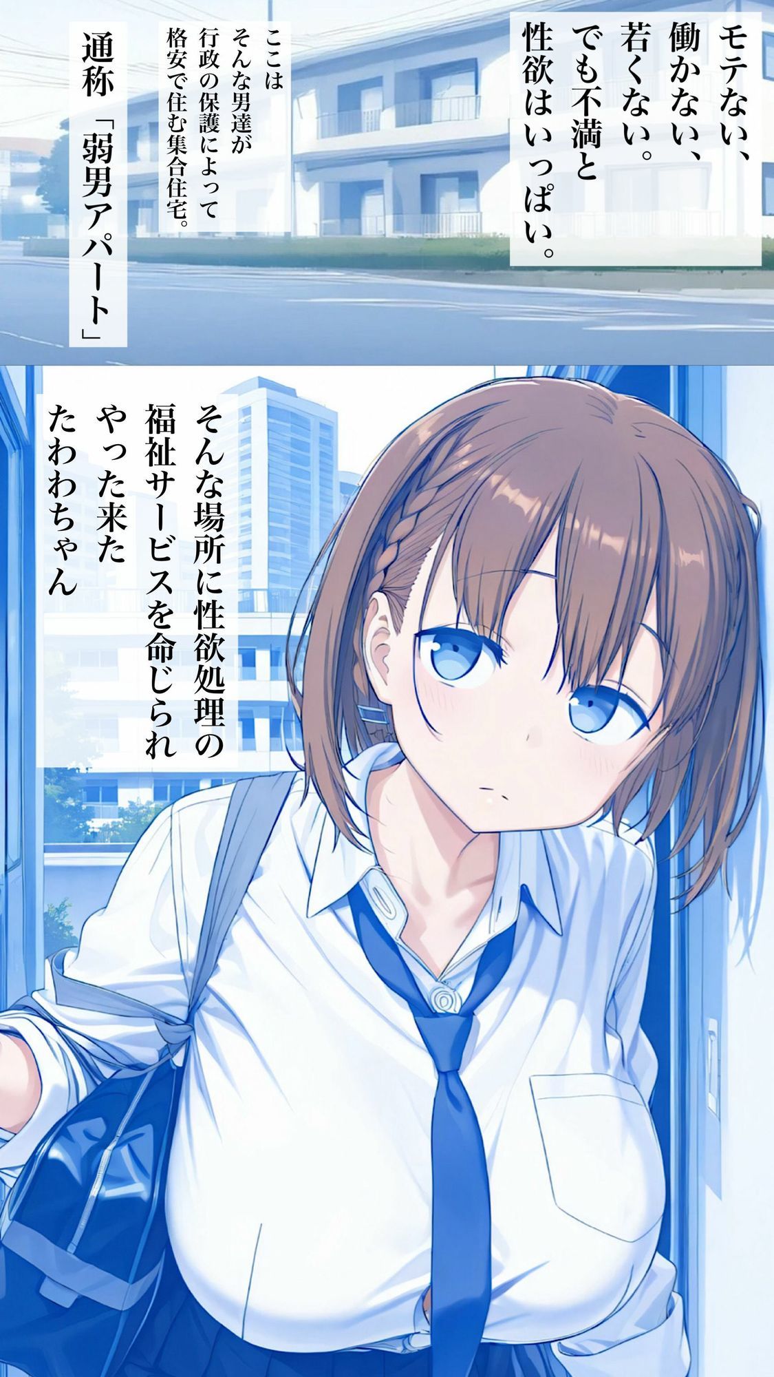 弱男相手にたわわちゃんが性欲処理介助をさせられるAI・イラスト集 - サンプル画像 2