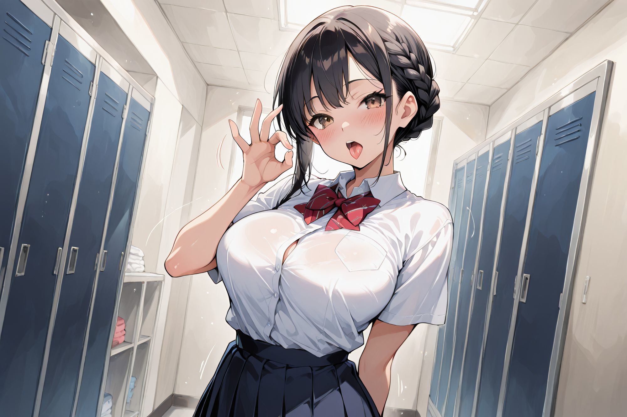 保健体育の実技試験を受験する女子校生 - サンプル画像 1