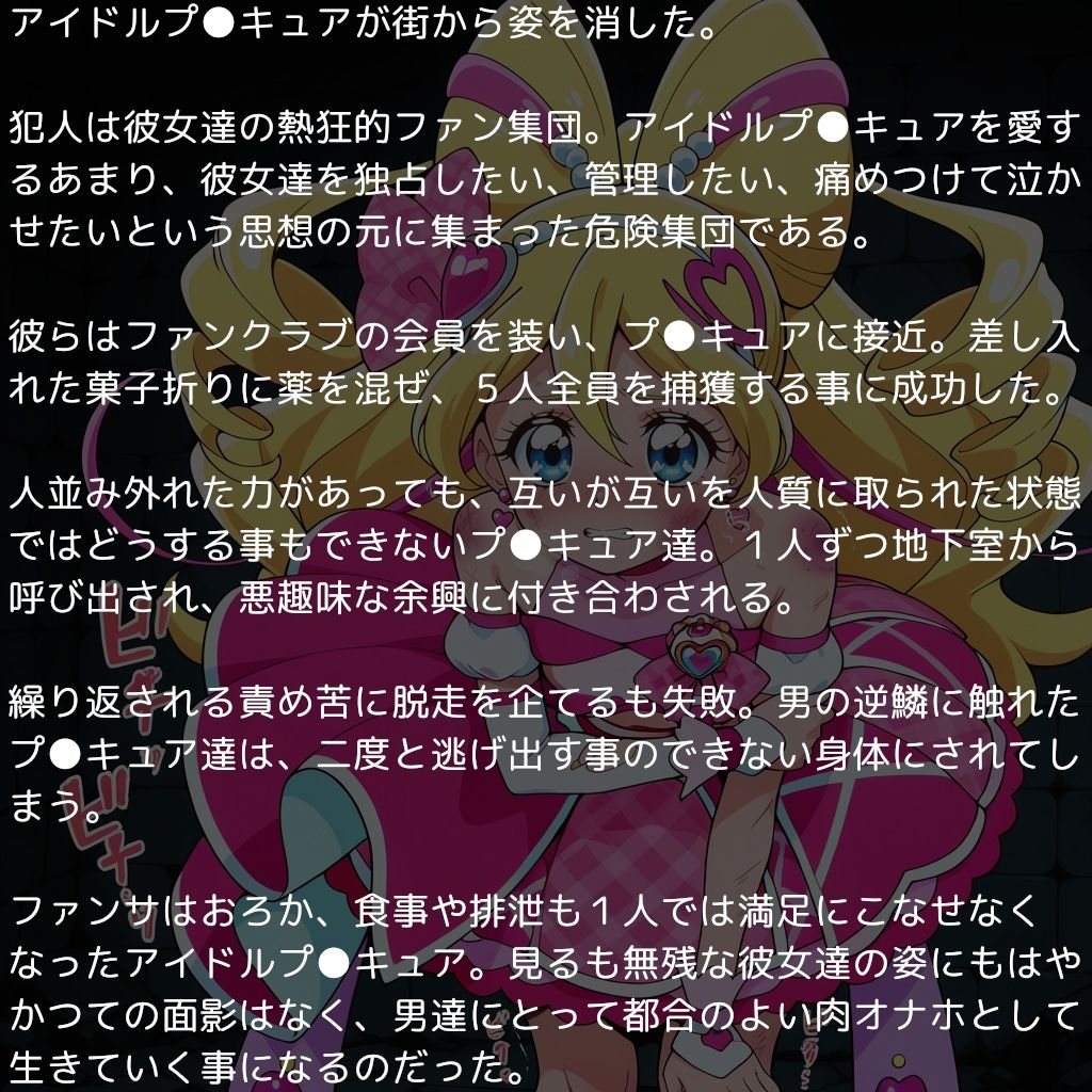 キ●とアイドルプ●キュア完全敗北リョナ 〜アイドルの受難・厄介ファンに捕獲されたヒロインたち〜 - サンプル画像 1