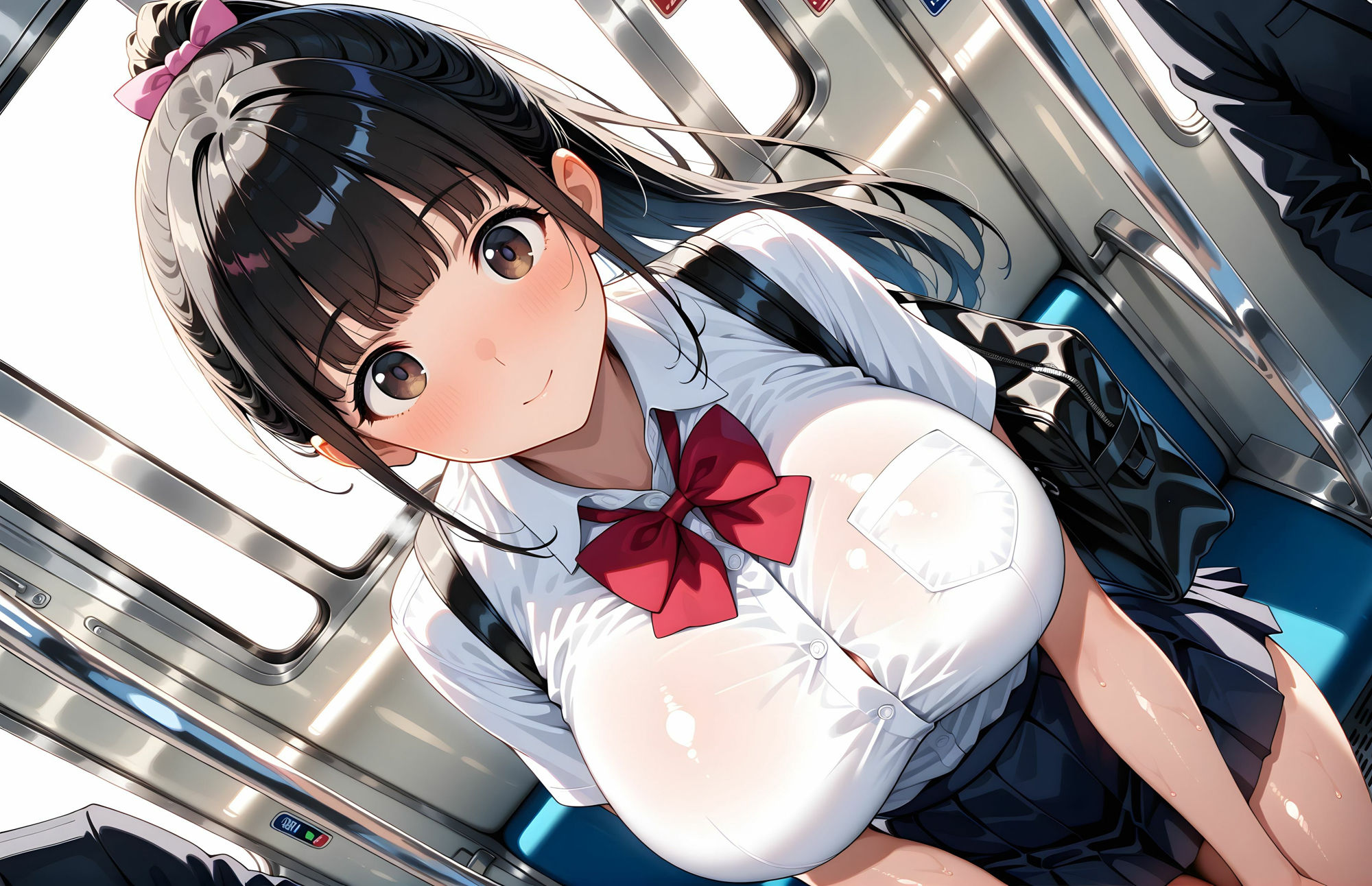 【4Kの高画質】電車で会った巨乳女生徒〜セフレ化するまで、 - サンプル画像 4