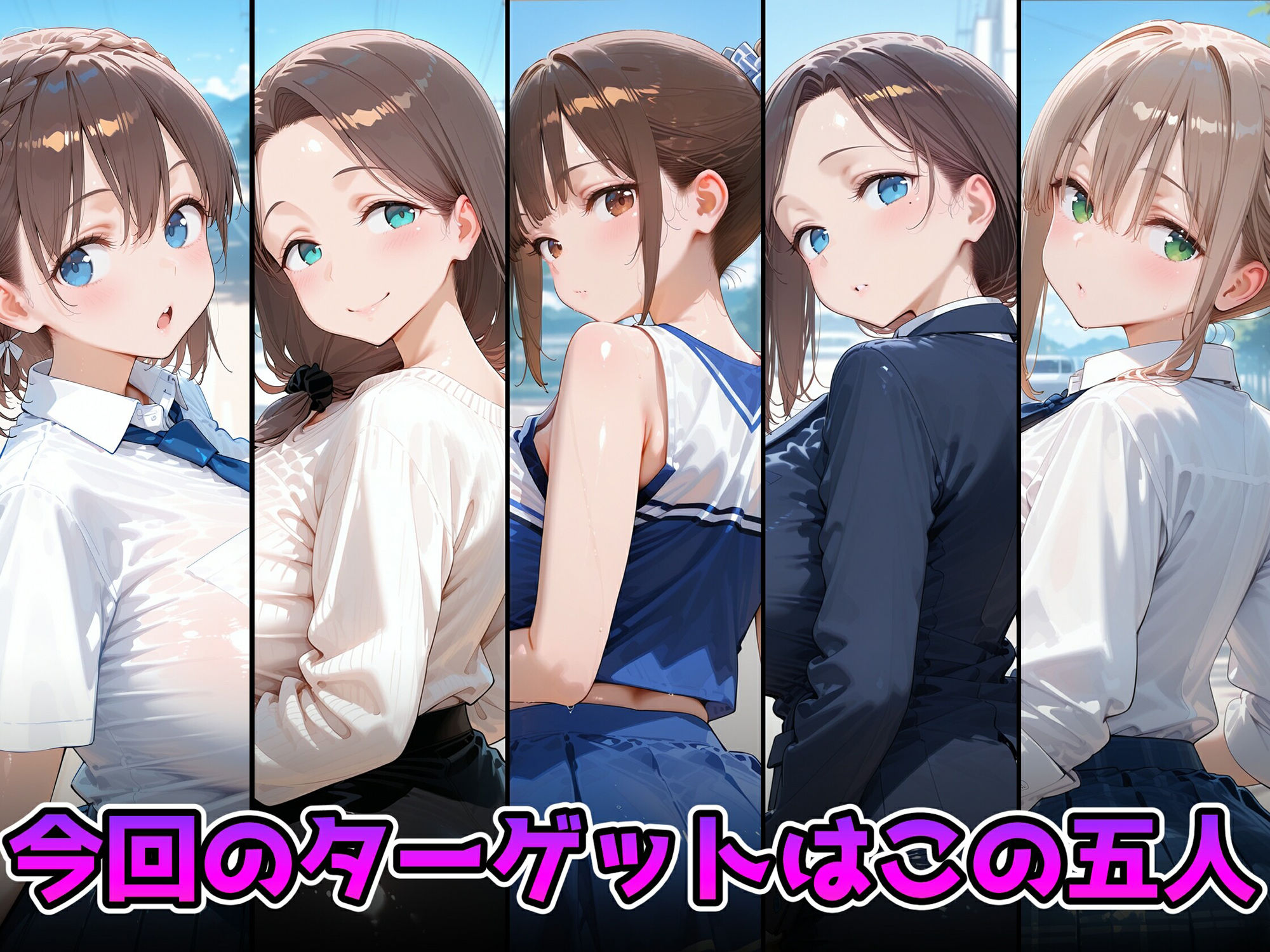 抵抗できないヒロインたちを快楽堕ちさせてみた 〇曜日のたわわ編 - サンプル画像 1