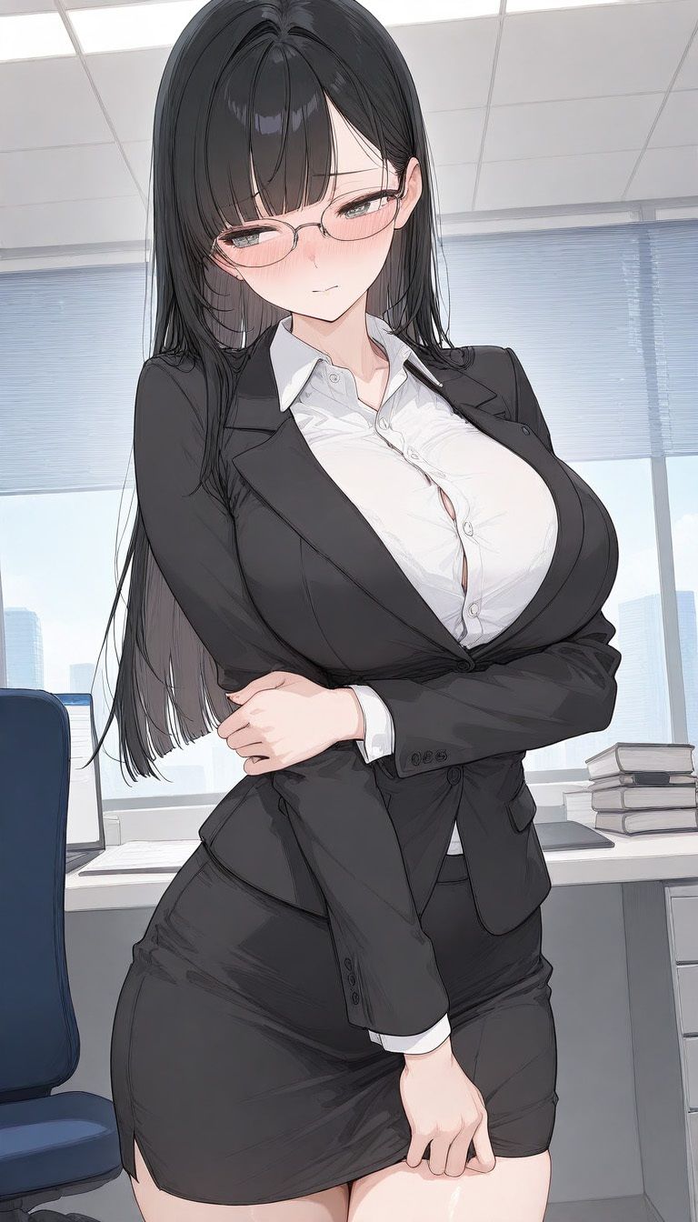 眼鏡巨乳OL(500枚) - サンプル画像 1