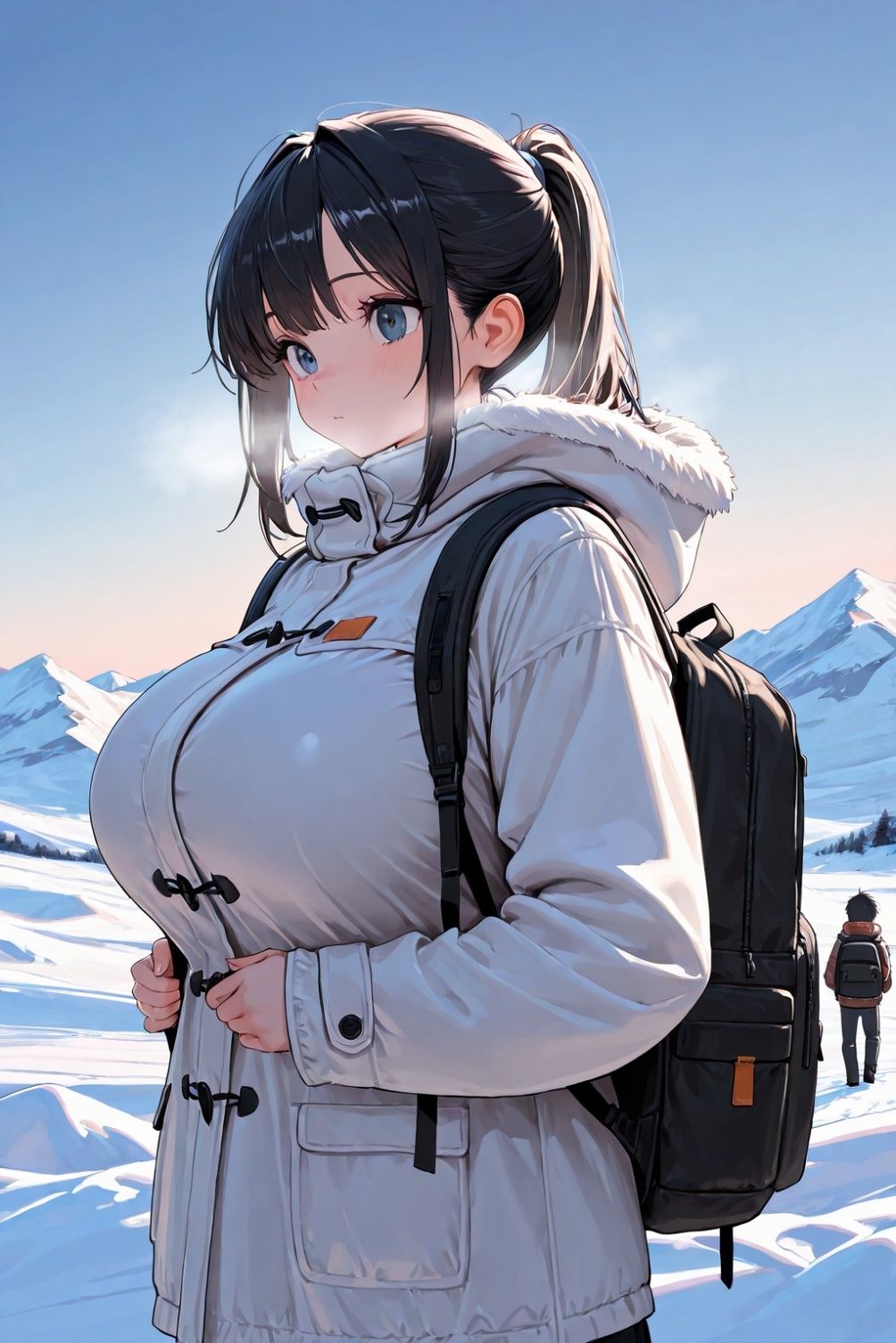 凍える雪山 肌を合せて温まろ - サンプル画像 1