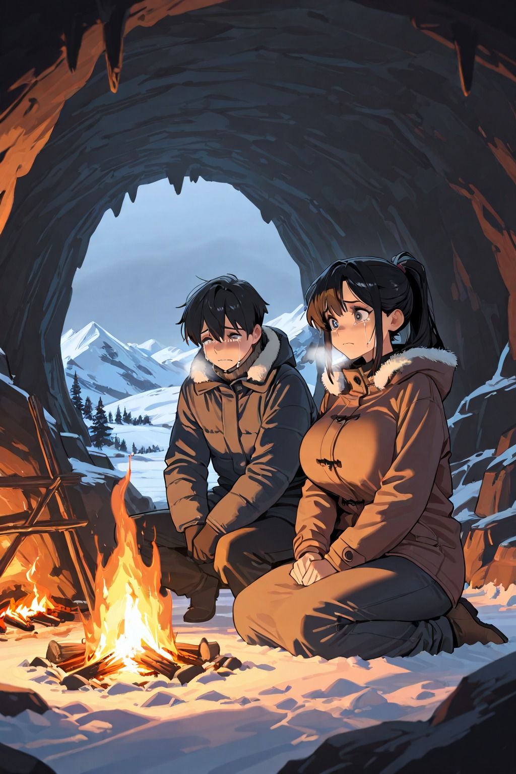 凍える雪山 肌を合せて温まろ - サンプル画像 3