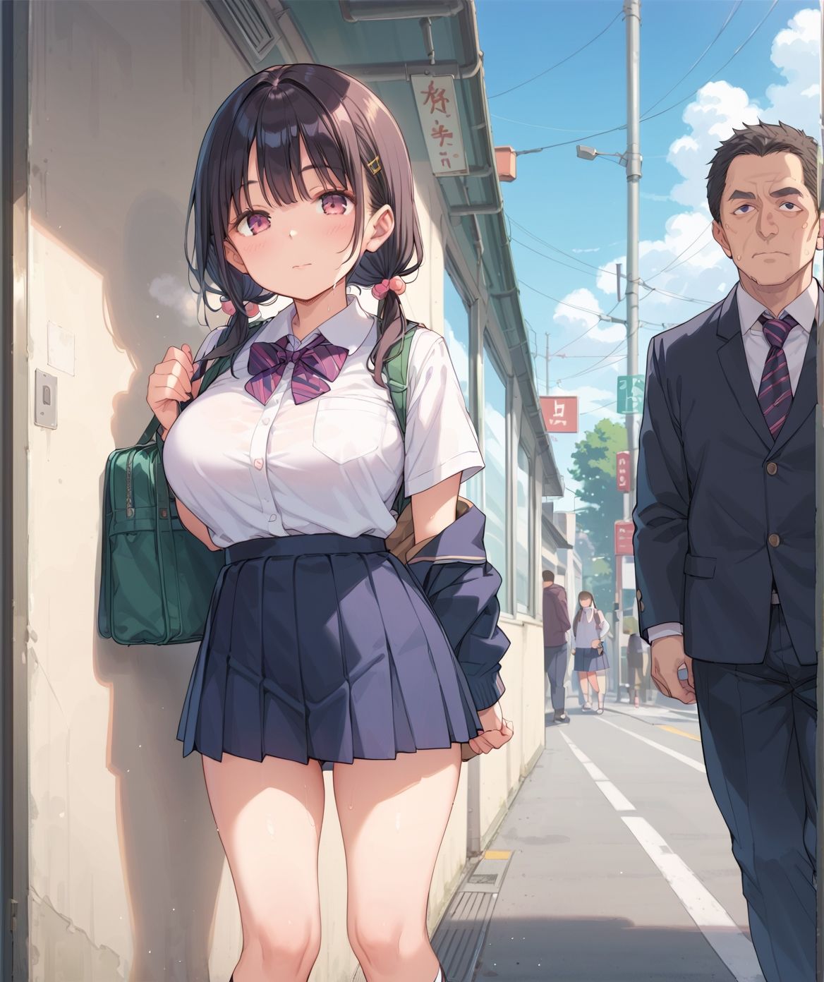 通学中のあの娘は、制服の下の誘惑を見せつけてくる01 - サンプル画像 1
