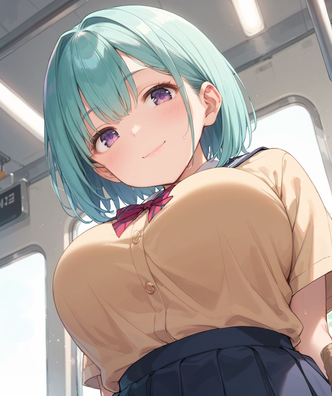 通学中のあの娘は、制服の下の誘惑を見せつけてくる06 - サンプル画像 1