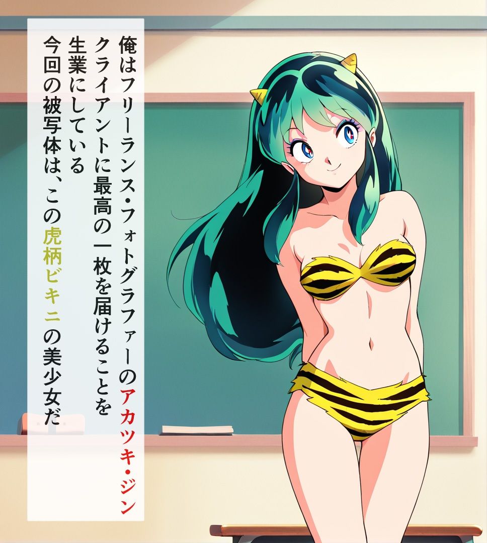 【Photographerアカツキ・ジンの仕事】トラ柄ビキニ美少女の生乳をカメラにおさめろ! - サンプル画像 2