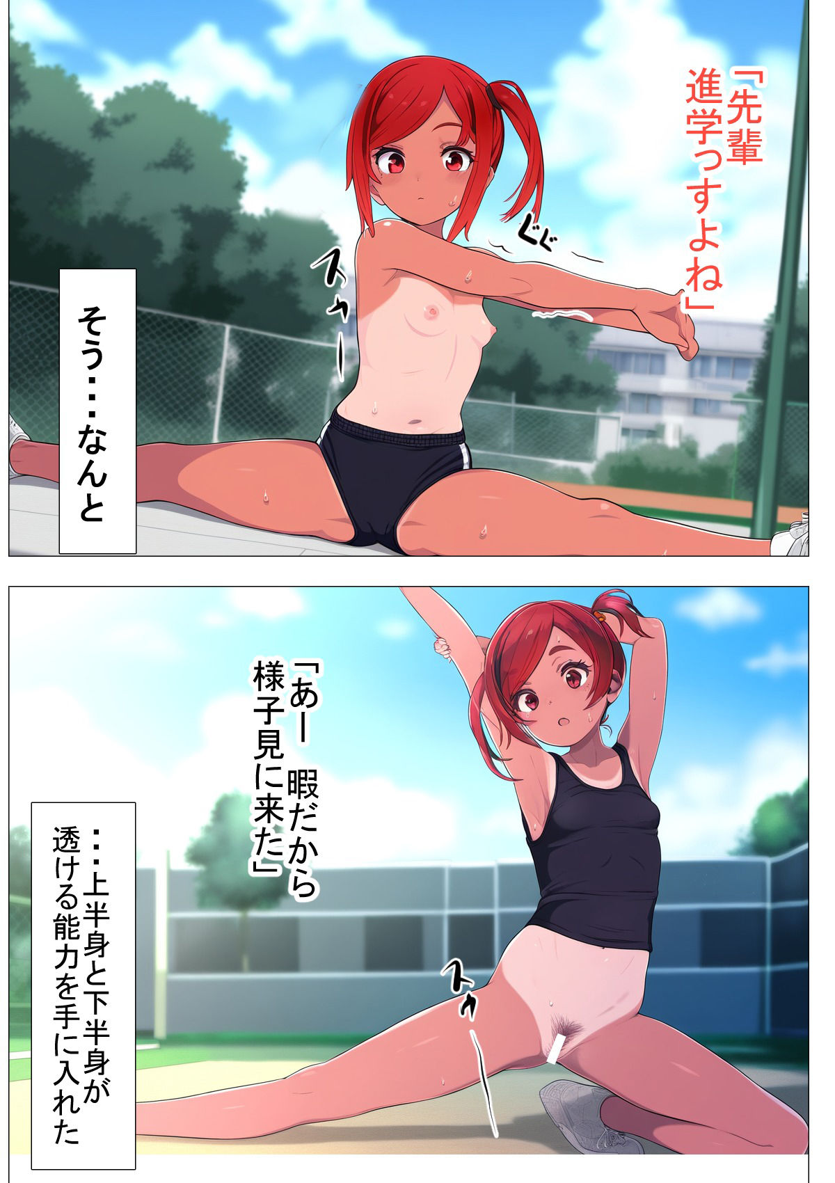 上半身or下半身まるだしの日常 - サンプル画像 2