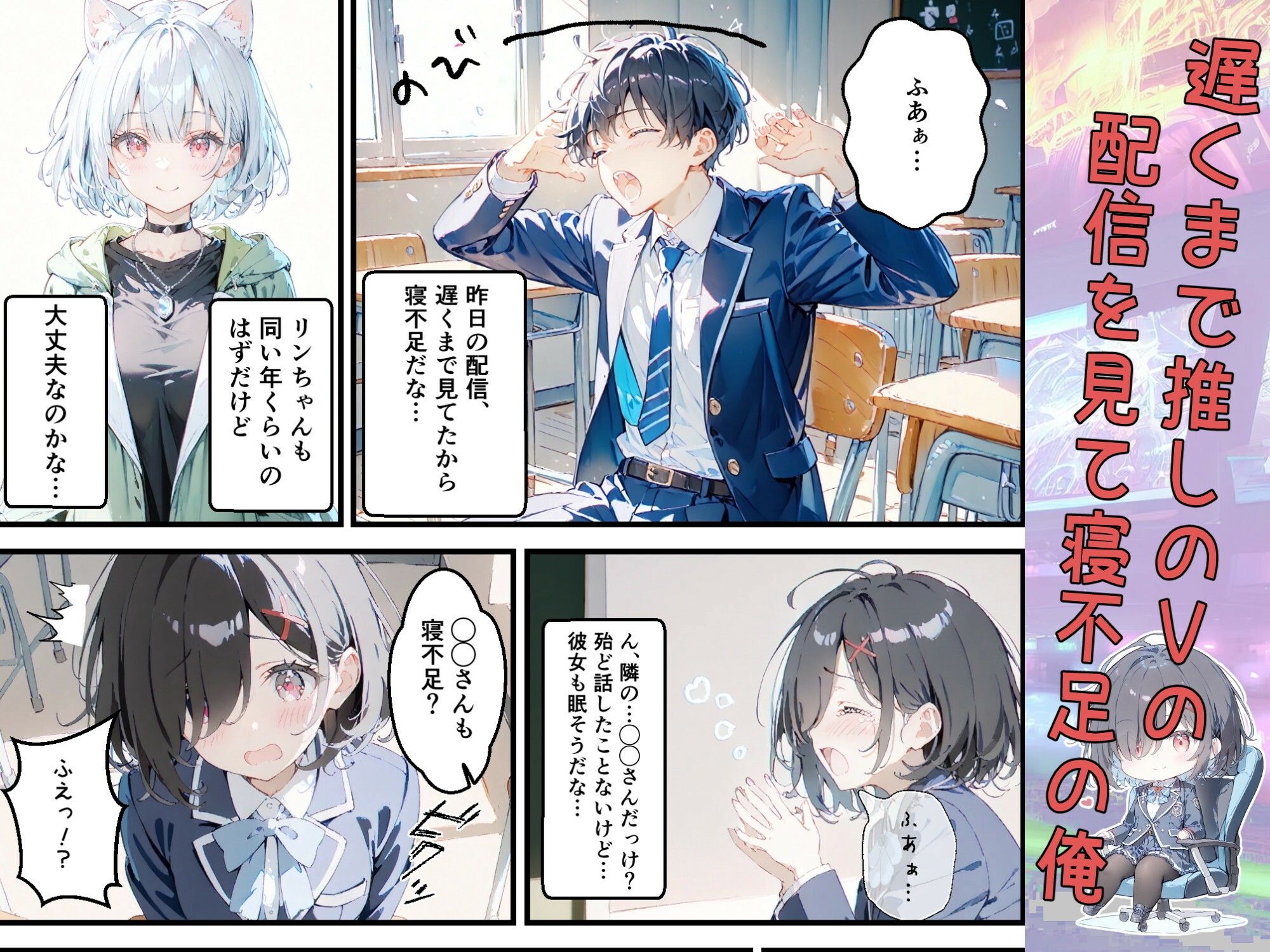 実は推しのVtuberだった地味なクラスメイトと甘々初えっち - サンプル画像 2