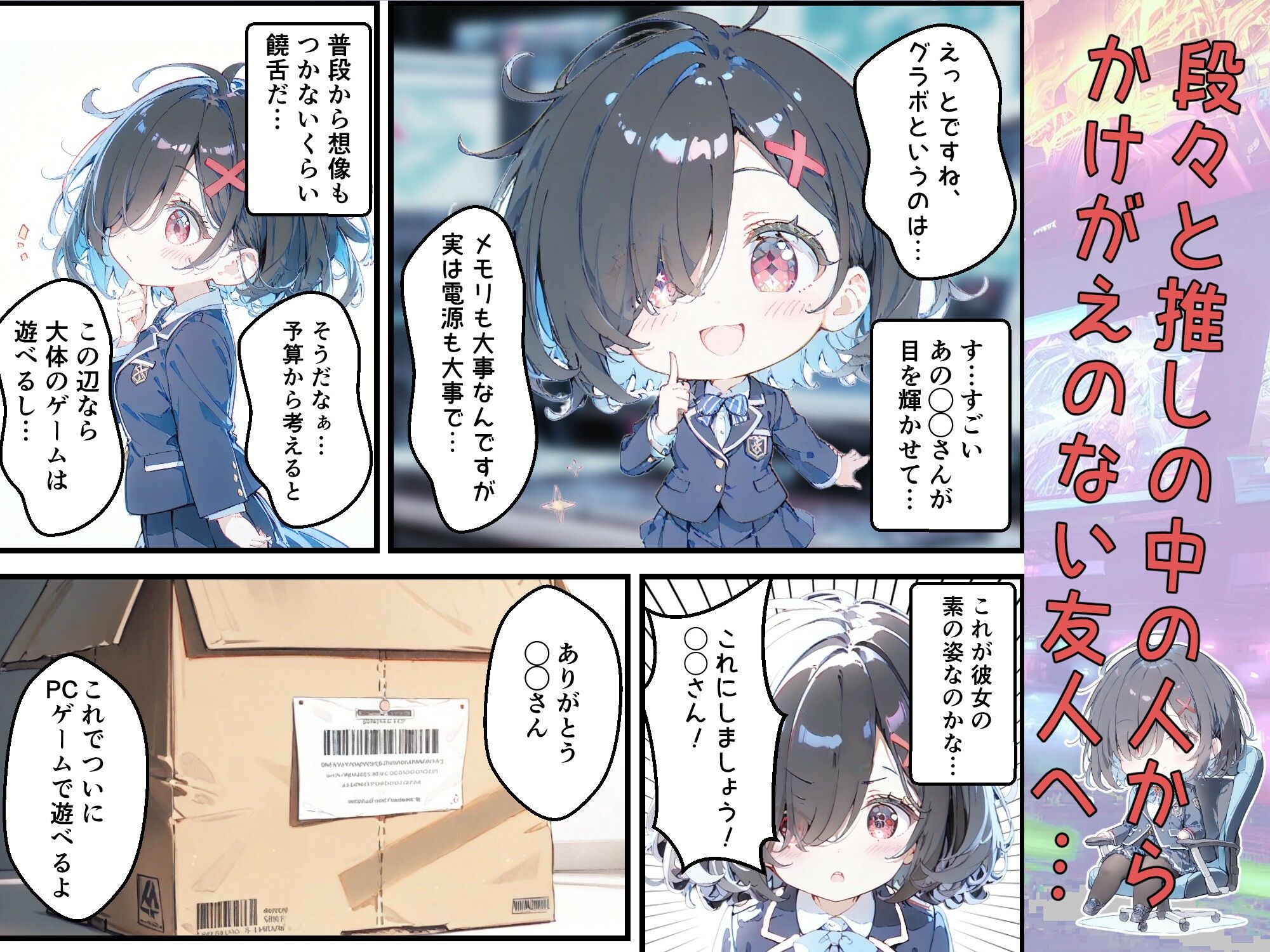 実は推しのVtuberだった地味なクラスメイトと甘々初えっち - サンプル画像 4