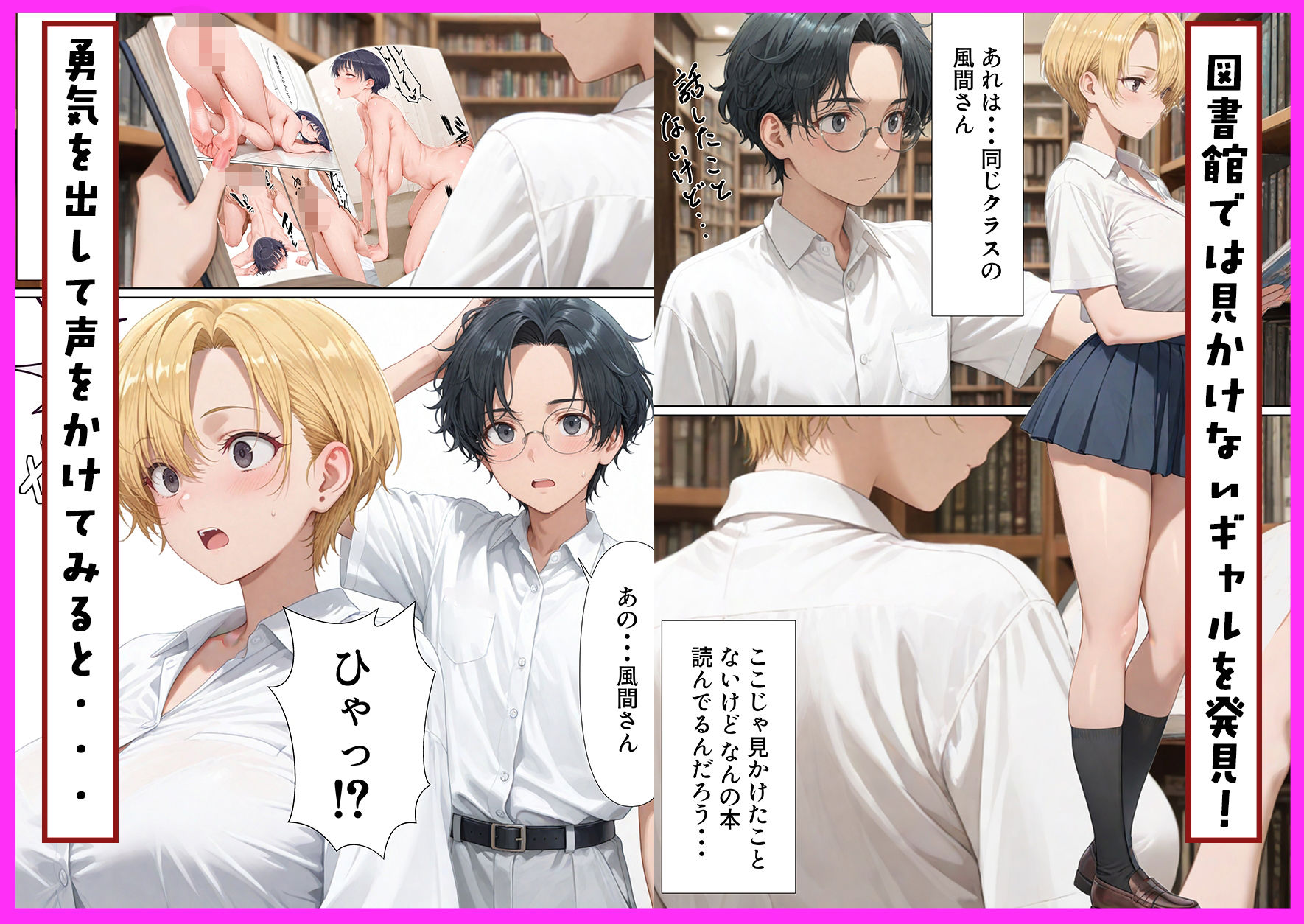 エロ同人大好きな女子校生ギャルがクラスメイトと初濃厚SEX - サンプル画像 1