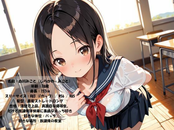 【清楚堕ちシリーズ】制服のまま、何度も絶頂して。―白川みこと編― - サンプル画像 1