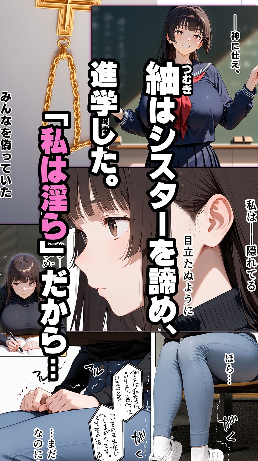 すけべ過ぎてシスターになるの諦めた私...大学の男子便所でオナってたら隣の個室もオナッててててっ...ひぃ思わずのぞいたら目が合って始まる...初恋? - サンプル画像 1