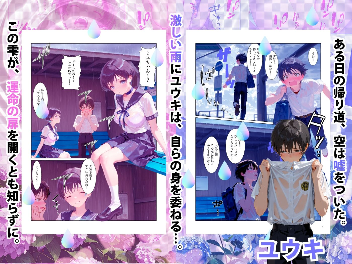雨のバス停とシャイな初恋 - サンプル画像 2