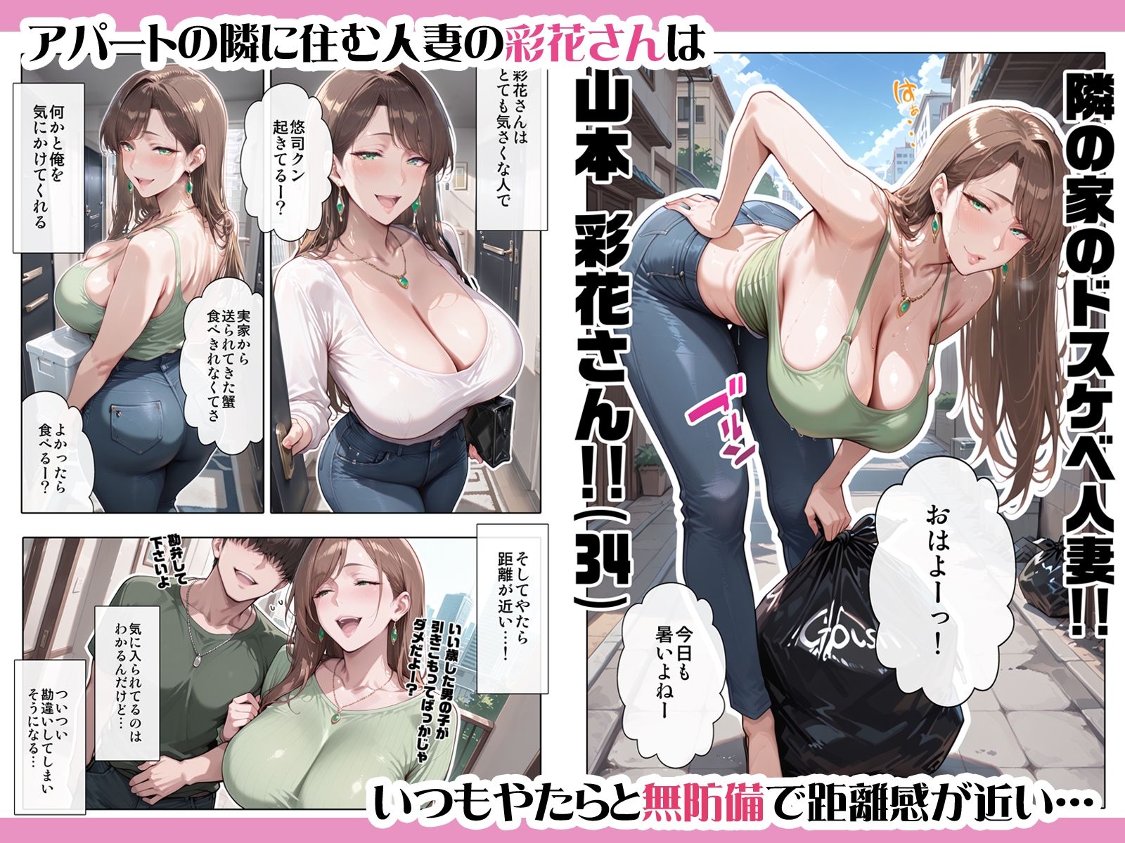 隣の家のドスケベ人妻彩花さん - サンプル画像 1