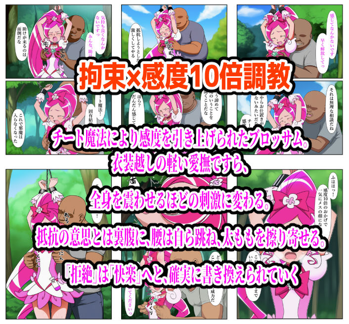 プリキュア同人 キュアブロッサム拘束×種付け調教 - サンプル画像 2