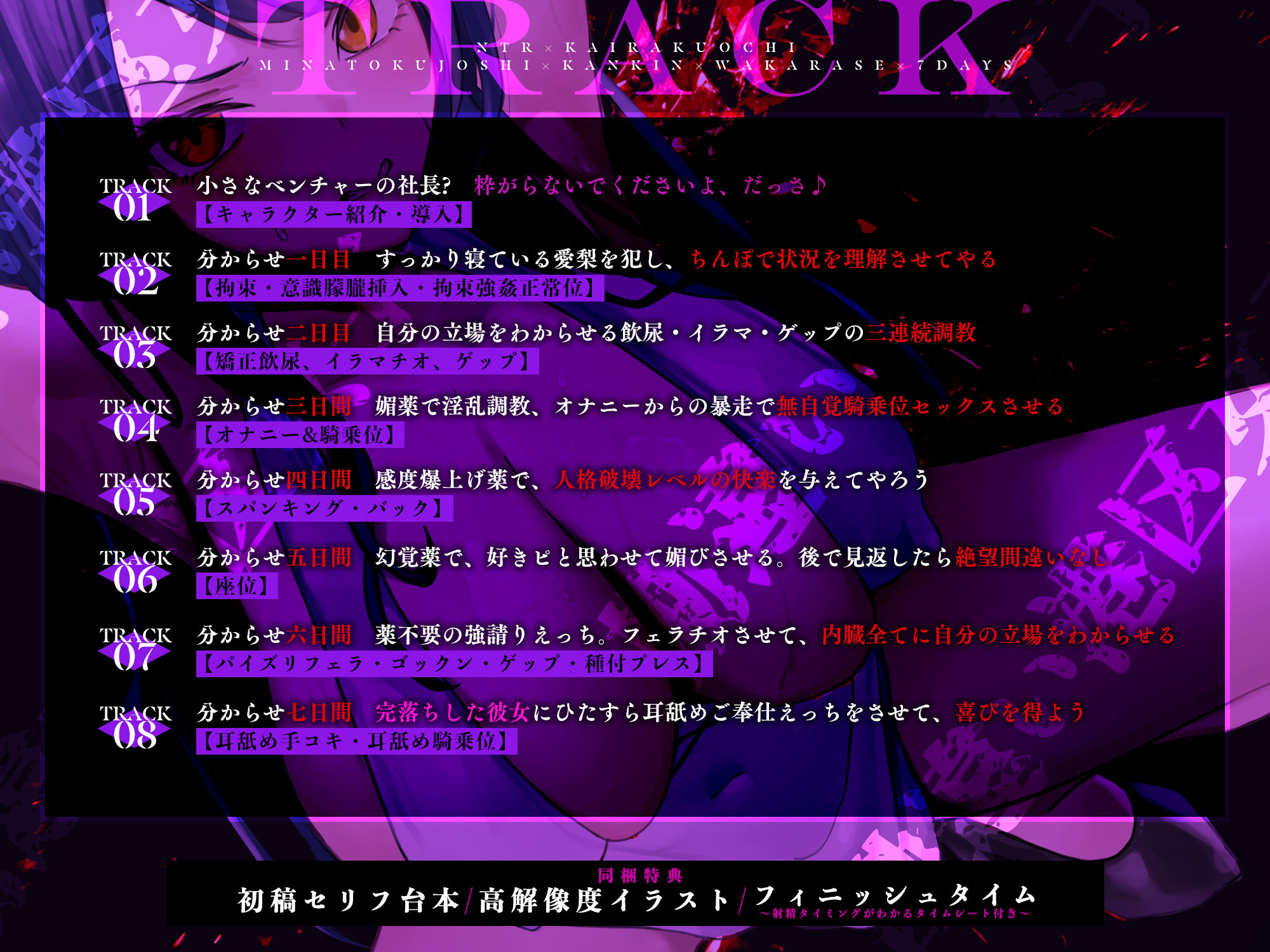 【寝取られ堕ち】彼氏持ち勘違い港区女子を監禁してわからせる7日間 〜強媚薬・感度増幅・幻覚ベタ惚れ・謝罪ご奉仕〜 - サンプル画像 5
